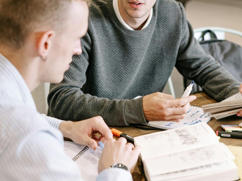 Two Men Studying Together